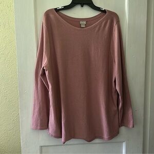 Chico’s Pink Soft Comfy Long Sleeve Stretchy Blouse Top